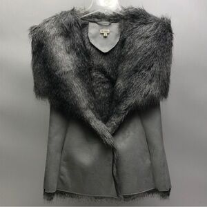 Daniel Cremieux Charcoal Faux Fur Women's Vest